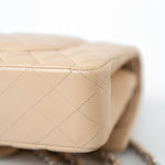 CHANEL Handbag Beige Clair Lambskin Quilted Classic Flap Medium Silver Hardware -Knockoff
