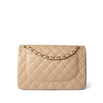 CHANEL Handbag Beige / Classic flap Beige Clair Caviar Quilted Jumbo Classic Flap Gold Hardware -Knockoff
