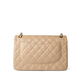 CHANEL Handbag Beige / Classic flap Beige Clair Caviar Quilted Jumbo Classic Flap Gold Hardware -Knockoff
