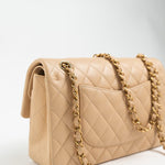 CHANEL Handbag Beige Lambskin Quilted Classic Flap Medium GHW -Knockoff
