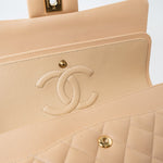 CHANEL Handbag Beige Lambskin Quilted Classic Flap Medium GHW -Knockoff
