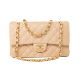 CHANEL Handbag Beige Lambskin Quilted Classic Flap Medium GHW -Knockoff
