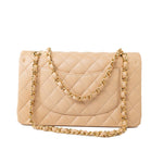 CHANEL Handbag Beige Lambskin Quilted Classic Flap Medium GHW -Knockoff
