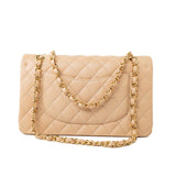 CHANEL Handbag Beige Lambskin Quilted Classic Flap Medium GHW -Knockoff
