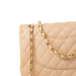 CHANEL Handbag Beige Lambskin Quilted Classic Flap Medium GHW -Knockoff
