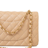 CHANEL Handbag Beige Lambskin Quilted Classic Flap Medium GHW -Knockoff
