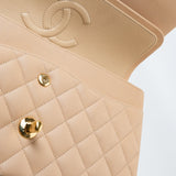 CHANEL Handbag Beige Lambskin Quilted Classic Flap Medium GHW -Knockoff
