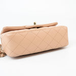 CHANEL Handbag Beige Lambskin Quilted Mini Rectangular Flap Light Gold Hardware -Knockoff
