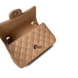 CHANEL Handbag Beige / Single Flap 23C Beige Lambskin Quilted Mini Rectangular Flap Light Gold Hardware -Knockoff
