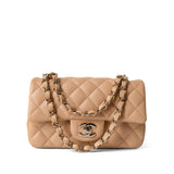 CHANEL Handbag Beige / Single Flap 23C Beige Lambskin Quilted Mini Rectangular Flap Light Gold Hardware -Knockoff
