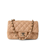 CHANEL Handbag Beige / Single Flap 23C Beige Lambskin Quilted Mini Rectangular Flap Light Gold Hardware -Knockoff
