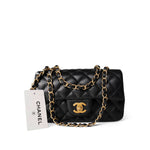 CHANEL Handbag Black 16C Black Caviar Quilted Mini Rectangular Single Flap Antique Gold Hardware -Knockoff
