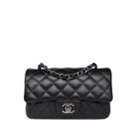 CHANEL Handbag Black 18C Black Glittery Caviar Quilted Mini Rectangular Flap -Knockoff
