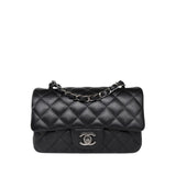 CHANEL Handbag Black 18C Black Glittery Caviar Quilted Mini Rectangular Flap -Knockoff
