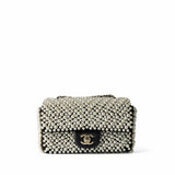 CHANEL Handbag Black 19S Pearl On Flap Mini Rectangular Bag Light Gold Hardware -Knockoff
