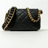 CHANEL Handbag Black 21A Black Caviar Quilted Mini Medallion Single Flap AGHW -Knockoff
