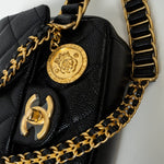 CHANEL Handbag Black 21A Black Caviar Quilted Mini Medallion Single Flap AGHW -Knockoff
