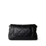 CHANEL Handbag Black 21C Black Lambskin Quilted Chanel Chain Single Flap Shoulder Bag Light Gold Hardware -Knockoff
