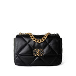 CHANEL Handbag Black 21P Black Lambskin Quilted 19 Flap Small Mixed Hardware -Knockoff
