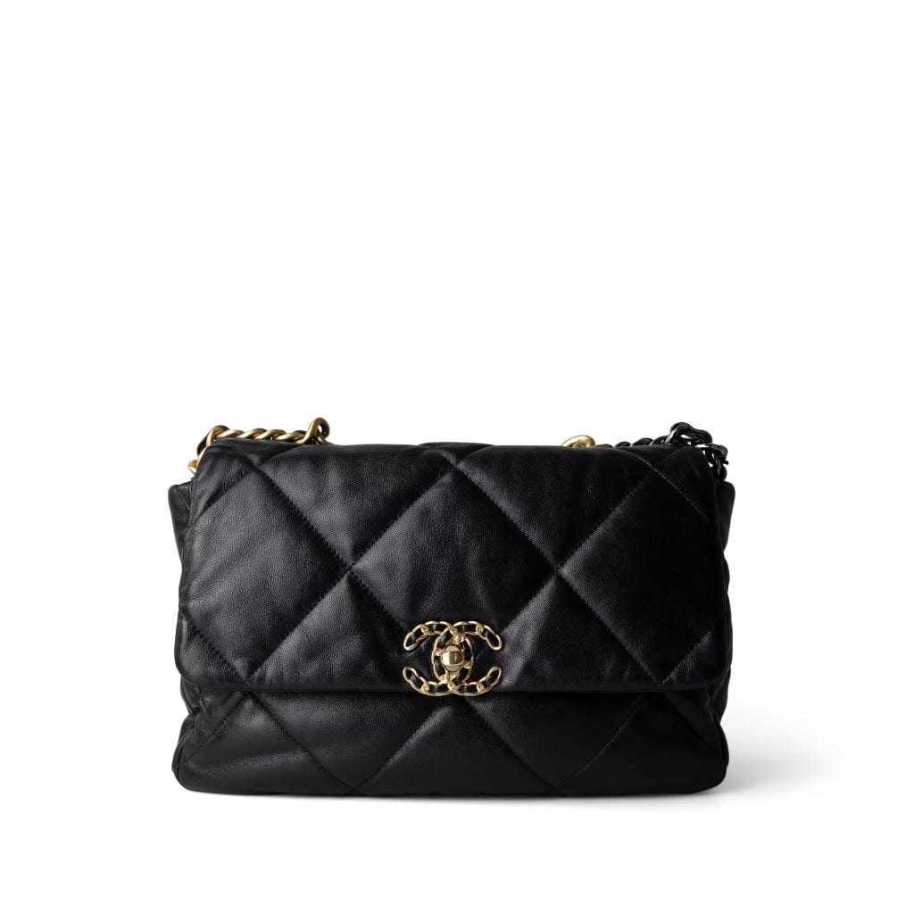 CHANEL Handbag Black 22P Black Lambskin Quilted Large 19 Flap Mixed Hardware -Knockoff
