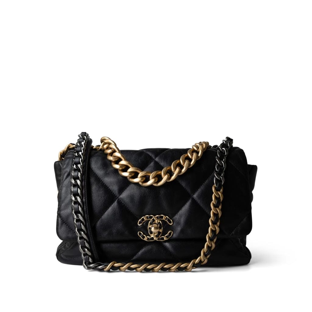 CHANEL Handbag Black 22P Black Lambskin Quilted Large 19 Flap Mixed Hardware -Knockoff
