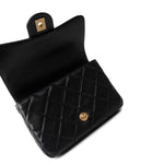 CHANEL Handbag Black 22P Enamel Quilted Pending CC Small Square Flap Black Lambskin -Knockoff
