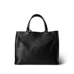 CHANEL Handbag Black 22P Small Black Zipped Shopping Bag -Knockoff
