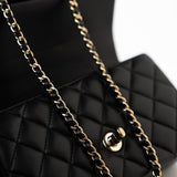 CHANEL Handbag Black 23A Black Lambskin Mini Top Handle Light Gold Hardware -Knockoff
