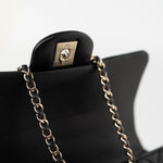 CHANEL Handbag Black 23A Black Lambskin Mini Top Handle Light Gold Hardware -Knockoff
