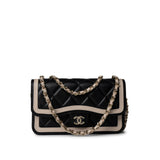 CHANEL Handbag Black 23B Black / Beige O Phone Holder w/ Chain Flap Light Gold Hardware -Knockoff
