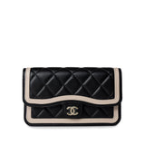 CHANEL Handbag Black 23B Black / Beige O Phone Holder w/ Chain Flap Light Gold Hardware -Knockoff
