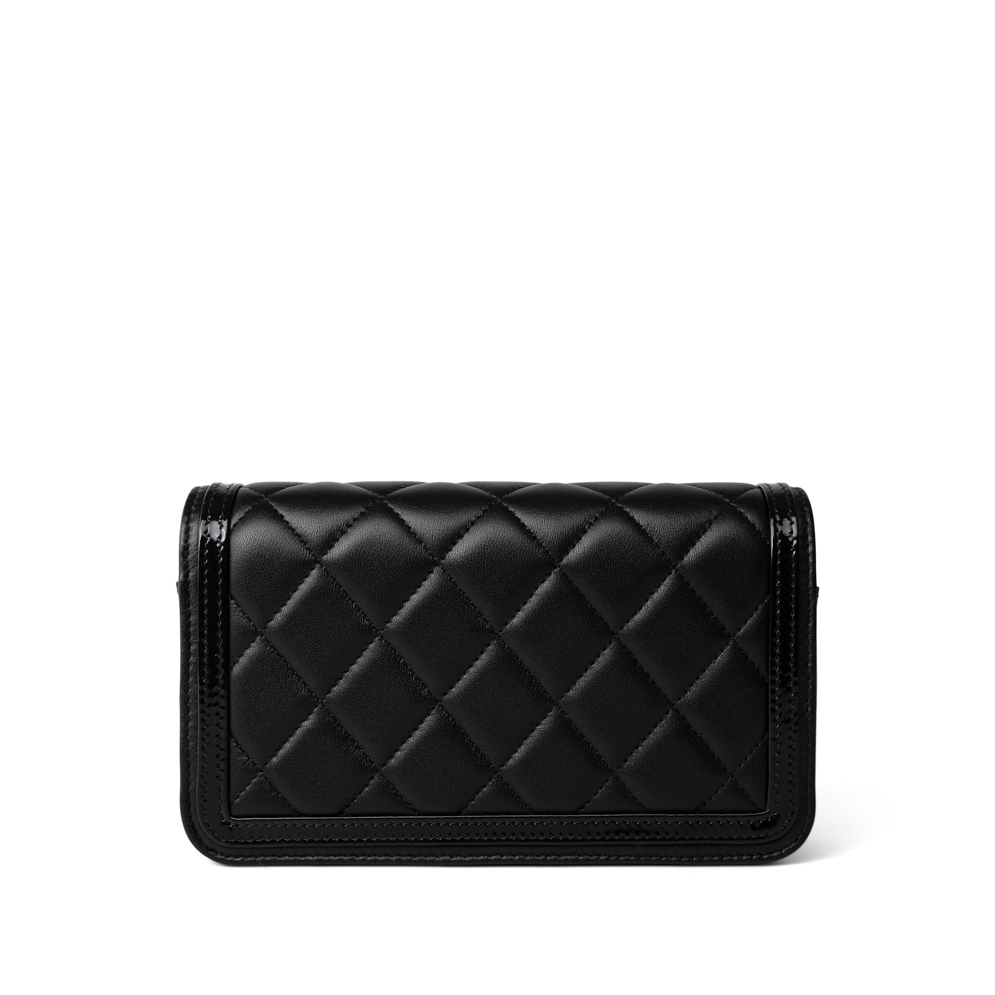 CHANEL Handbag Black 23B Black Lambskin Quilted O Phone Holder With Chain -Knockoff
