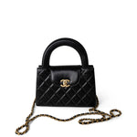 CHANEL Handbag Black 23K Shiny Black Aged Calfskin Quilted Nano Kelly Shopping Bag -Knockoff
