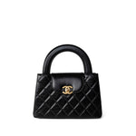 CHANEL Handbag Black 23K Shiny Black Aged Calfskin Quilted Nano Kelly Shopping Bag -Knockoff
