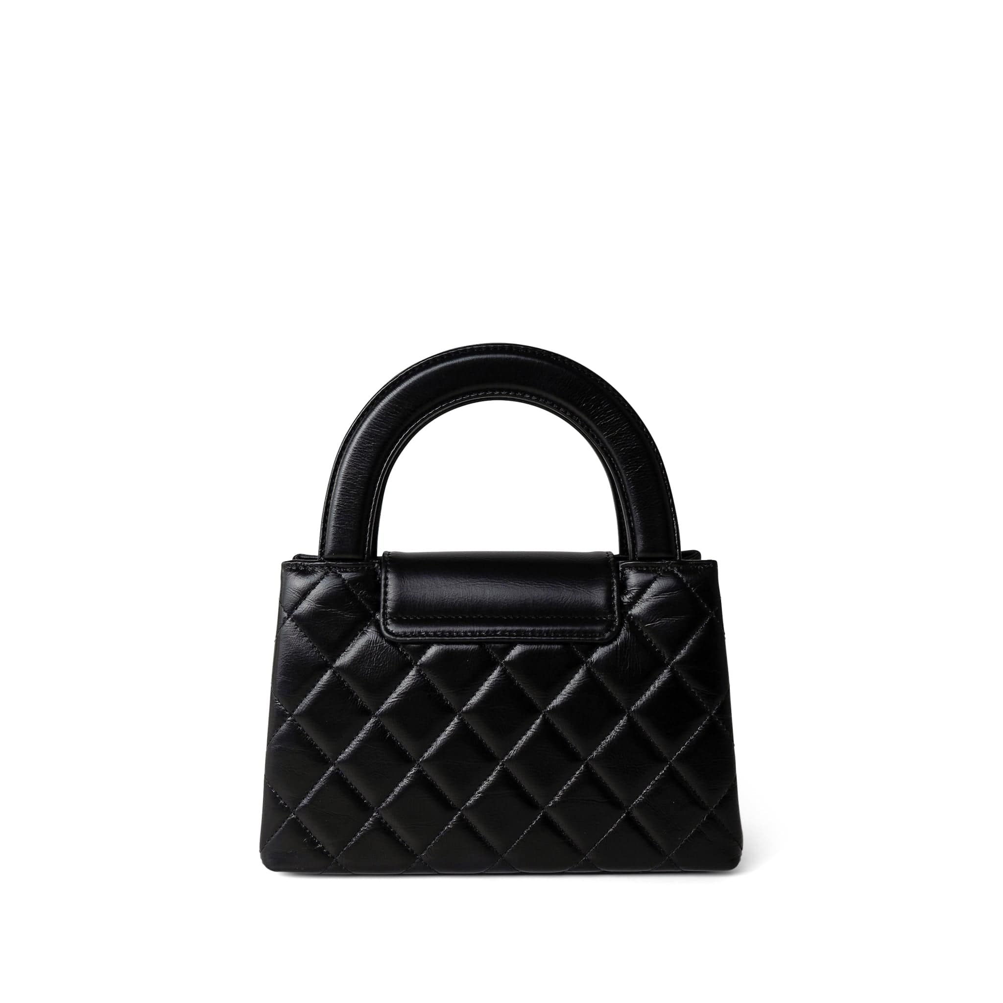 CHANEL Handbag Black 23K Shiny Black Aged Calfskin Quilted Nano Kelly Shopping Bag -Knockoff
