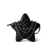 CHANEL Handbag Black 24C Black Lambskin Quilted Star Bag Light Gold Hardware -Knockoff
