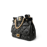 CHANEL Handbag Black Black Aged Calfskin Quilted 2.55 Mini Reissue Hanger Flap Bag -Knockoff
