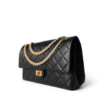 CHANEL Handbag Black Black Aged Calfskin Quilted 2.55 Reissue 226 Medium Antique Gold Hardware -Knockoff
