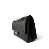 CHANEL Handbag Black Black Aged Calfskin Quilted 2.55 Reissue 226 Medium Antique Gold Hardware -Knockoff
