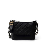 CHANEL Handbag Black Black Aged Calfskin Quilted Gabrielle Hobo Bag Small Mixed Hardware -Knockoff
