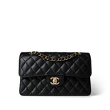 CHANEL Handbag Black Black Caviar Quilted Classic Flap Small Gold Hardware -Knockoff
