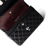 CHANEL Handbag Black Black Caviar Quilted Classic Flap Small Silver Hardware -Knockoff
