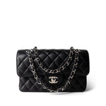 CHANEL Handbag Black Black Caviar Quilted Classic Flap Small Silver Hardware -Knockoff
