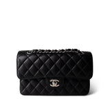 CHANEL Handbag Black Black Caviar Quilted Classic Flap Small Silver Hardware -Knockoff
