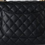 CHANEL Handbag Black Black Caviar Quilted Coco Handle Medium Antique Gold Hardware -Knockoff
