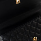 CHANEL Handbag Black Black Caviar Quilted Coco Handle Medium Antique Gold Hardware -Knockoff
