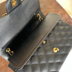 CHANEL Handbag Black Black Caviar Quilted Jumbo Classic Flap Gold Hardware -Knockoff
