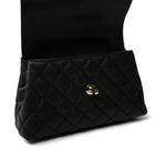 CHANEL Handbag Black Black Caviar Quilted Mini Coco Handle Light Gold Hardware -Knockoff
