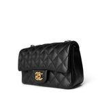 CHANEL Handbag Black Black Caviar Quilted Mini Rectangular Flap Gold Hardware -Knockoff
