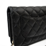 CHANEL Handbag Black Black Caviar Quilted Wallet On Chain Pearly CC Light Gold Hardware (woc -Knockoff
